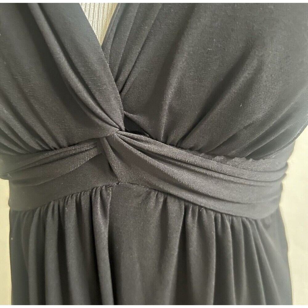 White House Black Market Black Cocktail Party Maxi Dress Size 4 Cross Back - Picture 6 of 12